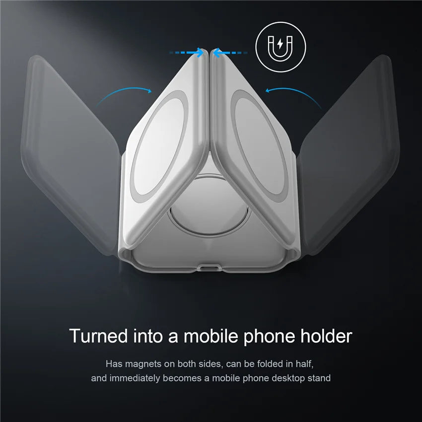 PowerFlex Trio: Foldable Wireless Charger Station
