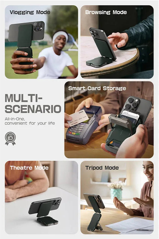 Magnetic Wallet and Adjustable Stand for iPhone