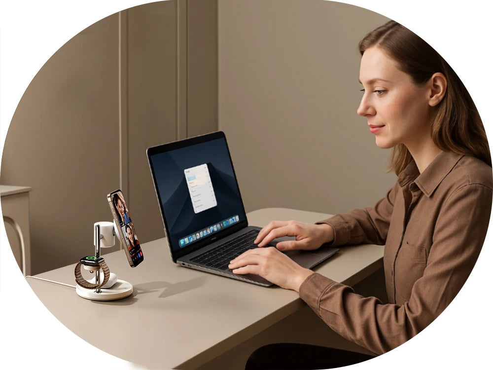 JoyCharge Pro: 4-in-1 Apple Wireless Charging Station