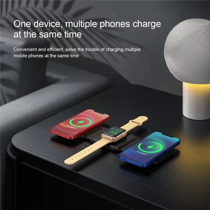 PowerFlex Trio: Foldable Wireless Charger Station