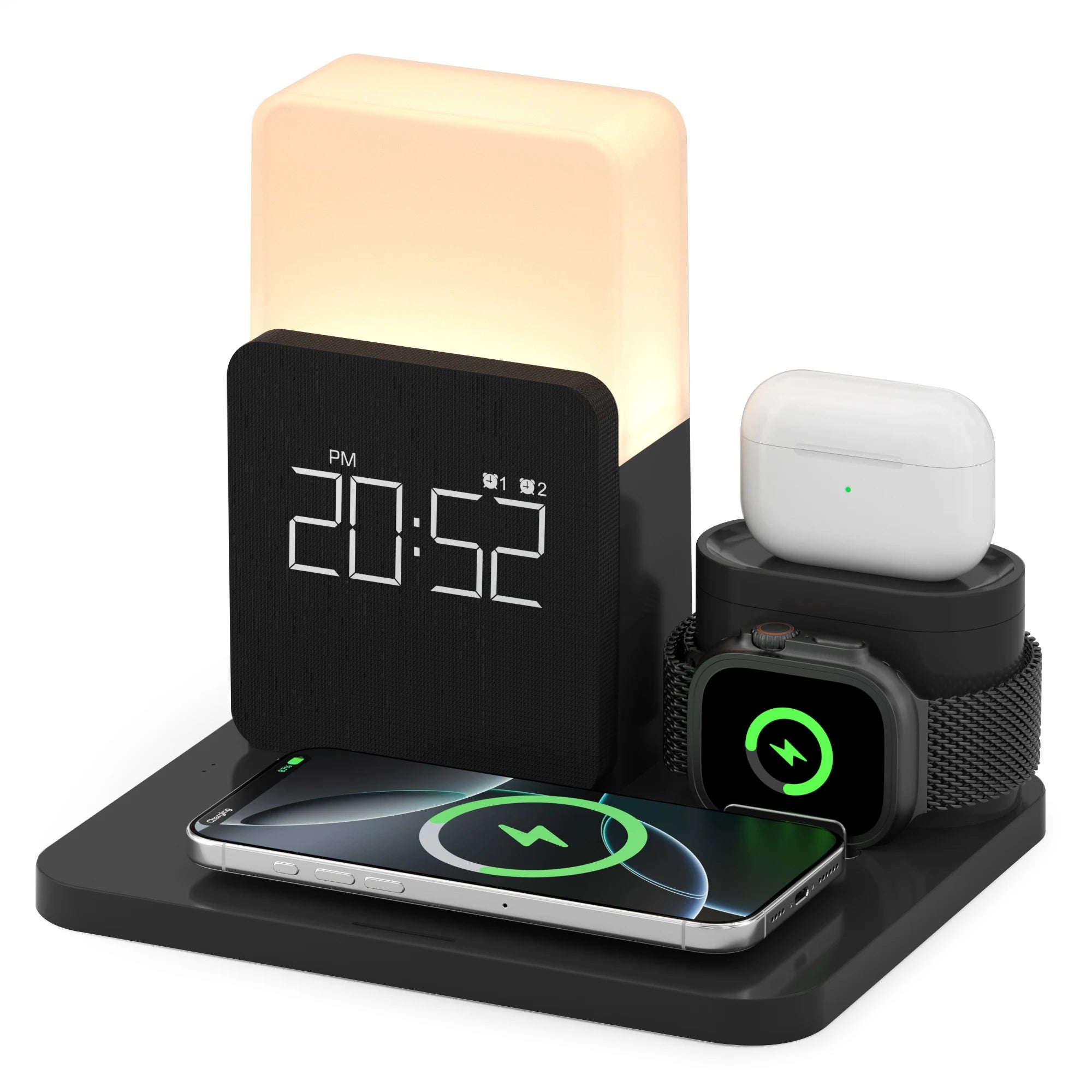 3-in-1 SmartGlow Wake & Charge Hub
